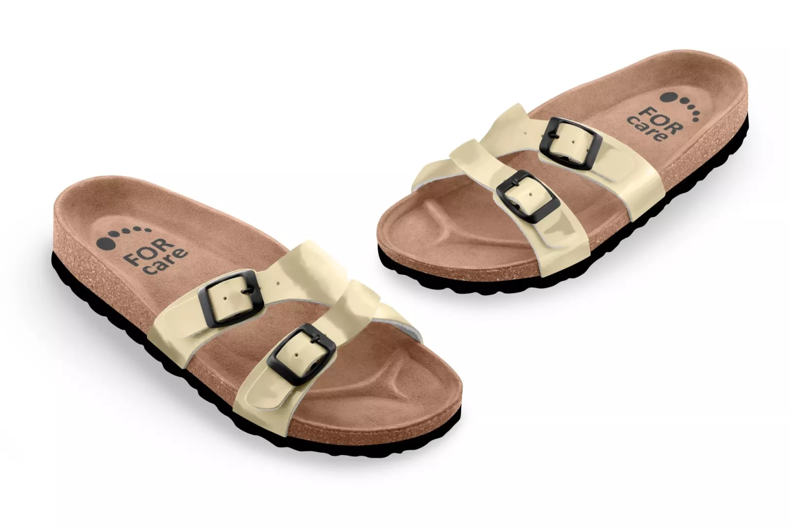 Pantofle FORcare 212143 barva krémová - lesk