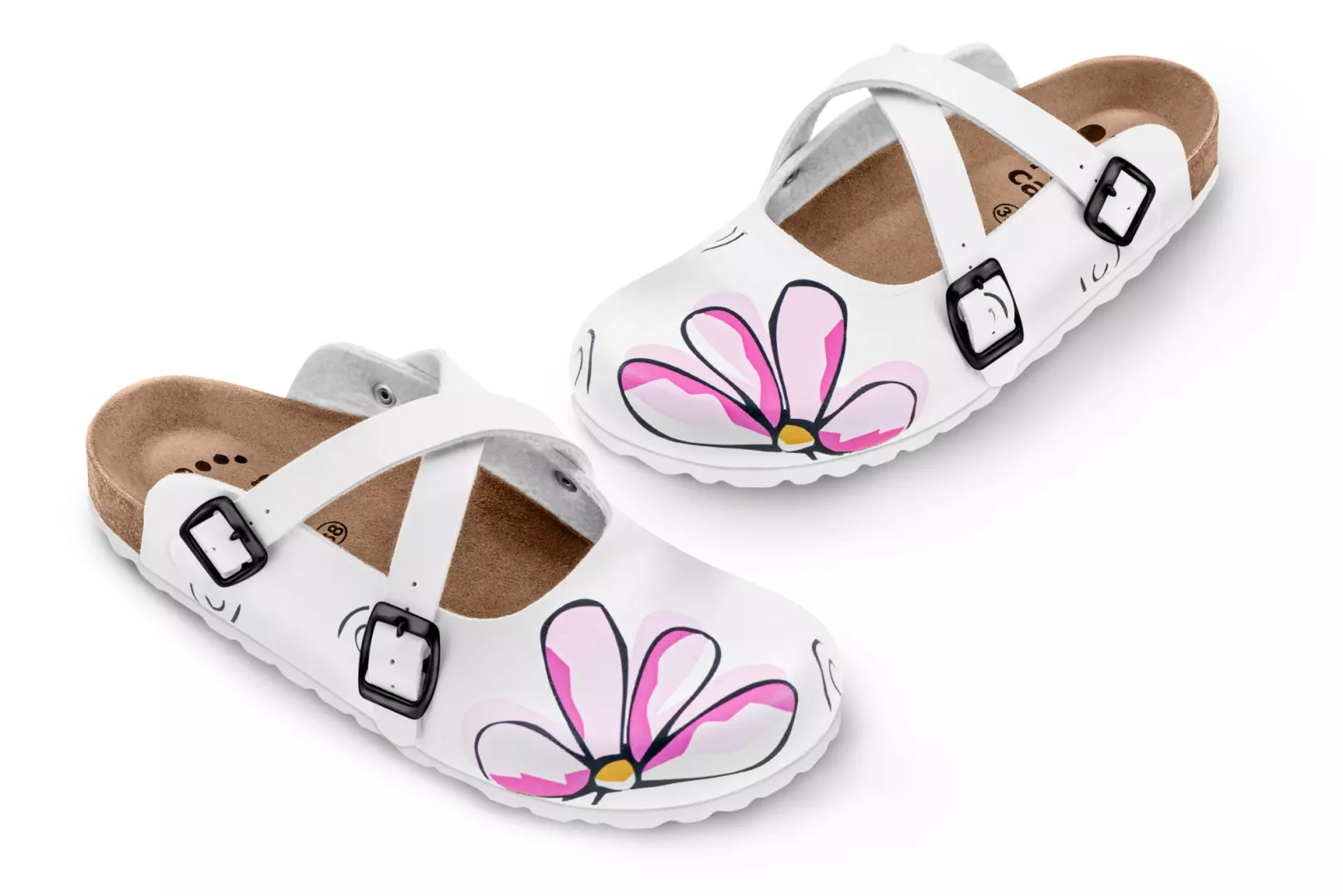 Pantofle FORcare 101028 barva bílá - květina