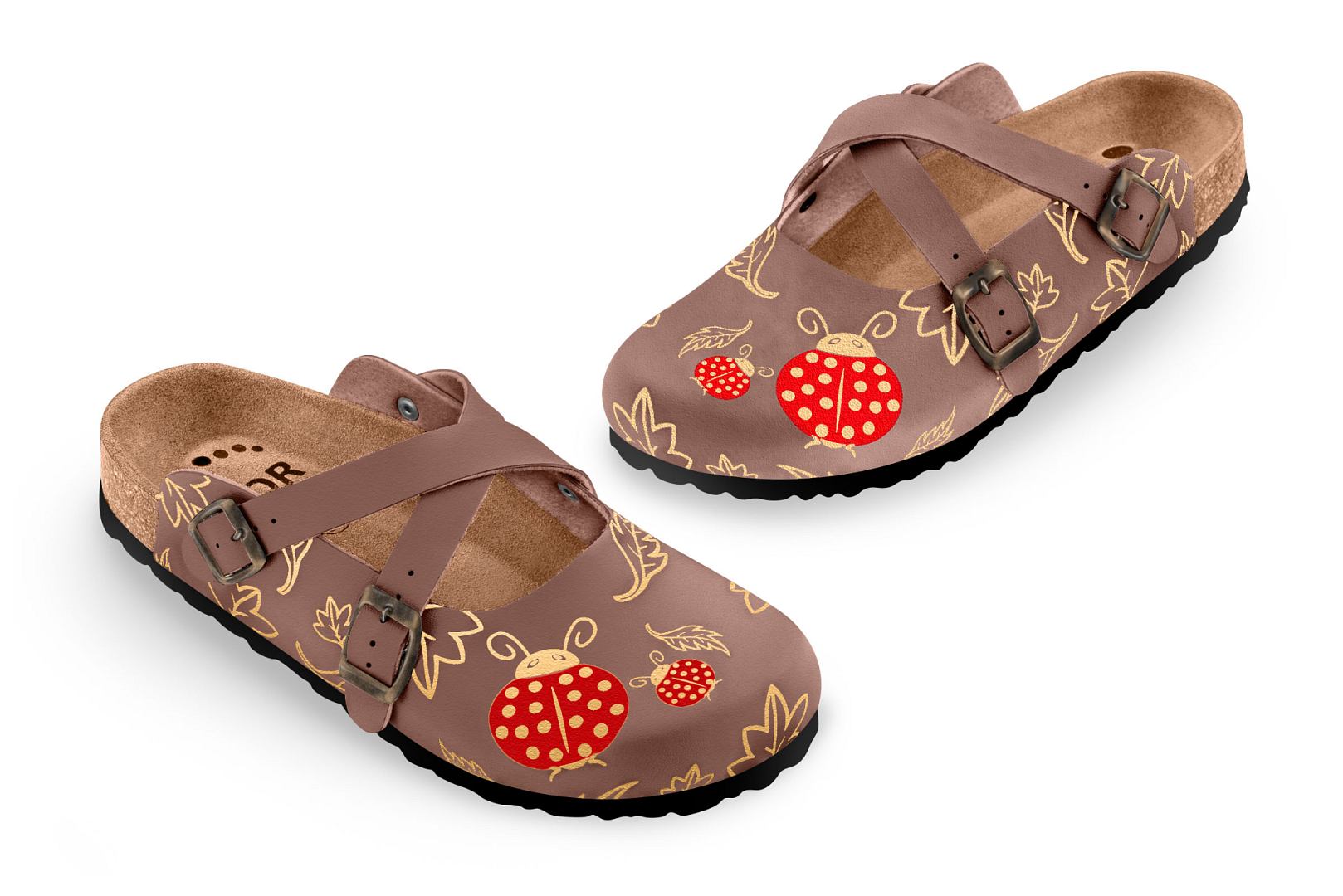 Pantofle FORcare 101031 barva hnědná - berušky