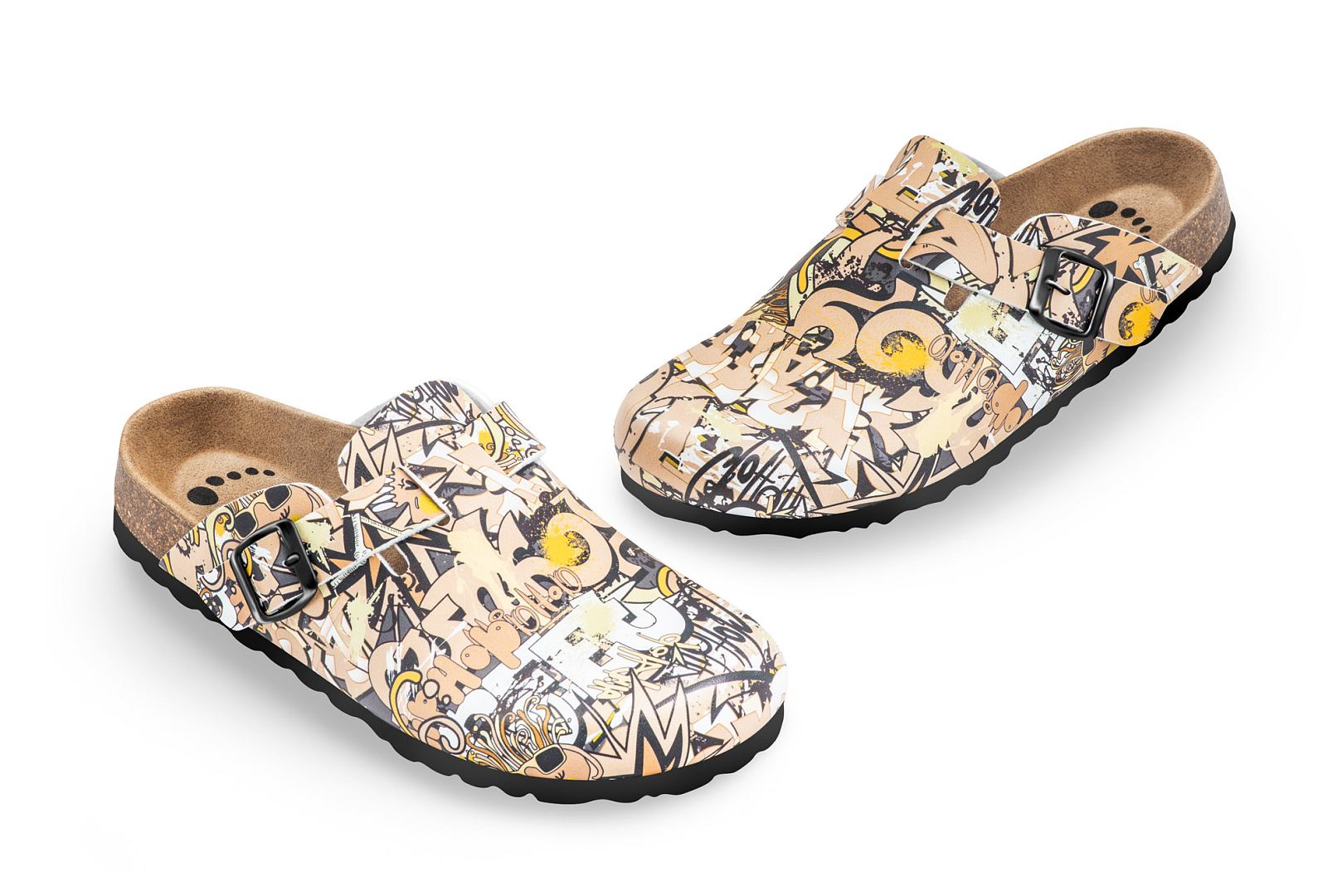 Pantofle FORcare 102040 barva béžová - graffiti