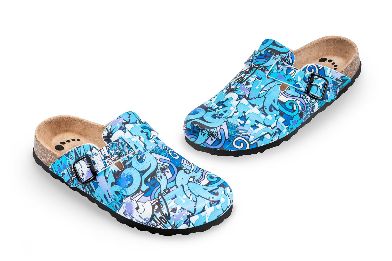 Pantofle FORcare 102042 barva modrá - graffiti