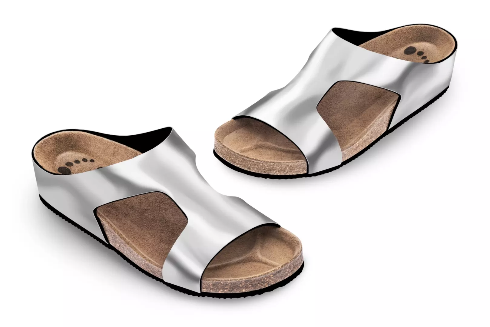 Pantofle FORcare 304163 barva stříbrná - lesk