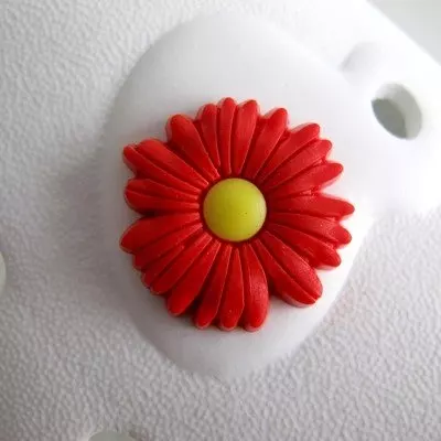 Ozdoba na obuv Pin'zz červená sedmikráska